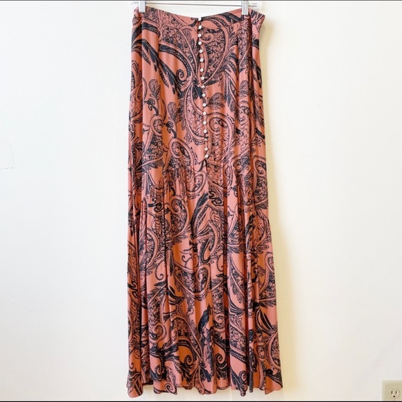 Free People Smooth Sailing Maxi Skirt Paisley Boho - Picture 6 of 11